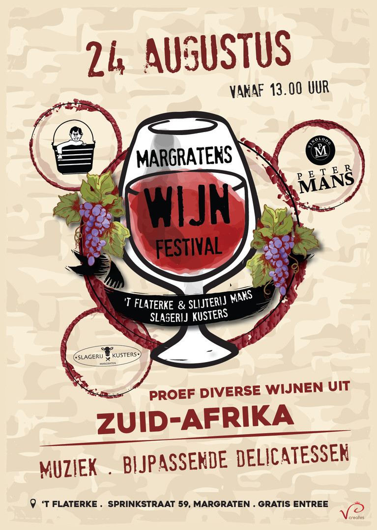 Poster wijnfestival 24 augustus 2025